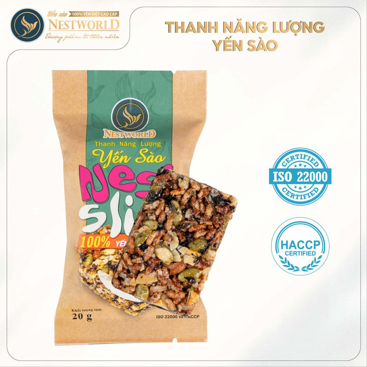 Thanh Năng Lượng Yến Sào Nest Slim Giàu Dinh Dưỡng Cải Thiện Hệ Tiêu Hóa Nestworld 20g