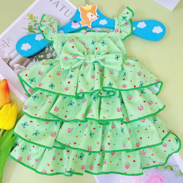 Đầm Hoa Nhí Tươi Mát Xanh Bơ Dễ Thương Từ 0.5-12kg Dành Cho Thú Cưng Chó Mèo