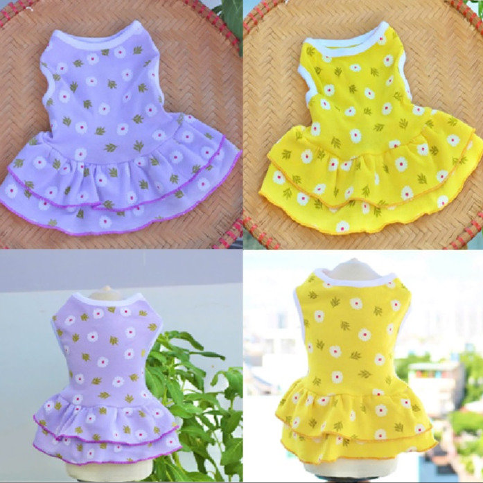 Đầm Hoa Cúc Tươi Mát Dễ Thương Từ 0.5-12kg Dành Cho Thú Cưng Chó Mèo