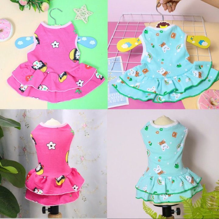 Đầm Tầng Tươi Mát Dễ Thương Từ 0.5-12kg Dành Cho Thú Cưng Chó Mèo