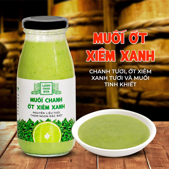 Muối Ớt Xiêm Xanh Cao Cấp - Làng Chài Xưa Chai 300gr