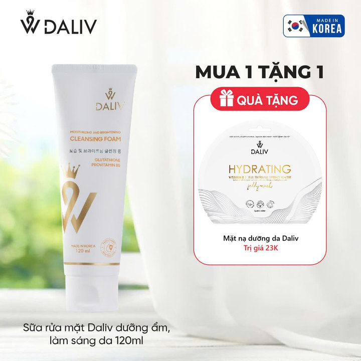Một Hộp Sữa Rửa Mặt Dưỡng Ẩm, Làm Sáng Da 120ml Daliv