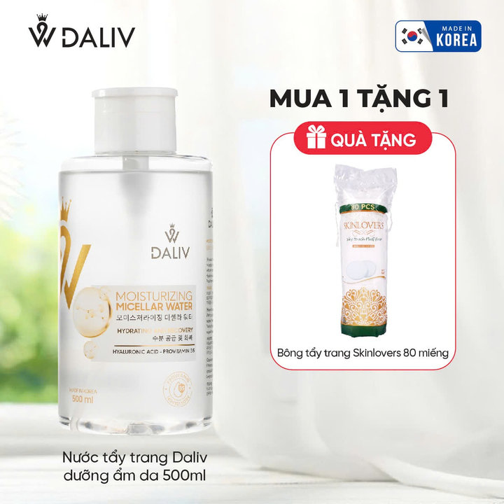 [tặng Bông Tẩy Trang ] Nước Tẩy Trang Daliv Dưỡng Ẩm Da 500ml