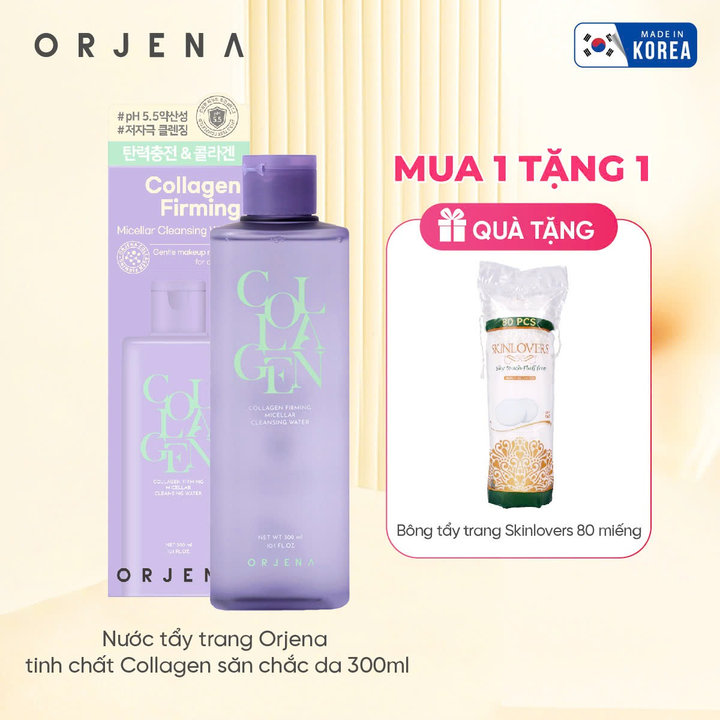 [ Tặng 1 Bông Tẩy Trang ] Nước Tẩy Trang Tinh Chất Collagen Săn Chắc Da 300ml Orjena