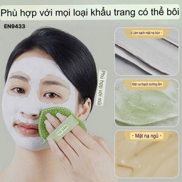 Set 3 Miếng Mút Bọt Biển Rửa Mặt Tiện Ích