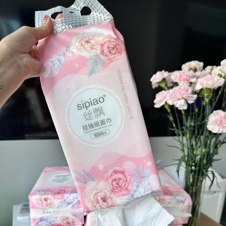 [combo 10 Bịch] Giấy Rút Sipiao Chef&chef Tq-hoa Hồng - Gdn