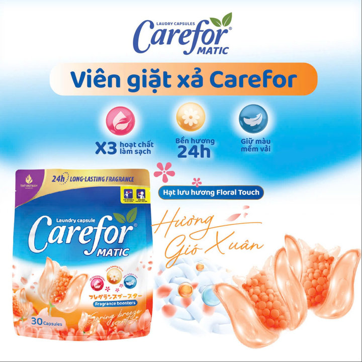 Alternative view of Viên Giặt Xả Carefor Matic Hương Gió Xuân 315gram - Túi 30 Viên