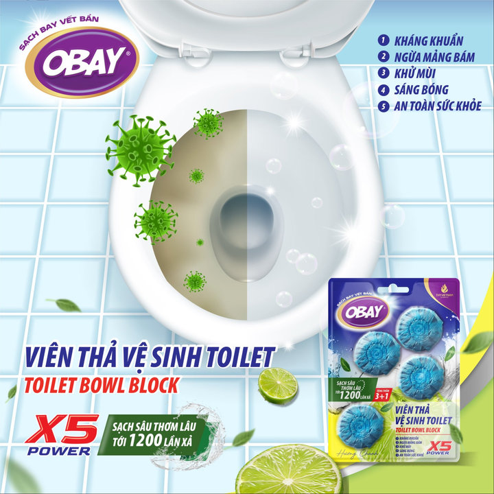 Alternative view of Viên Thả Vệ Sinh Toilet Obay - Vỉ 4 Viên