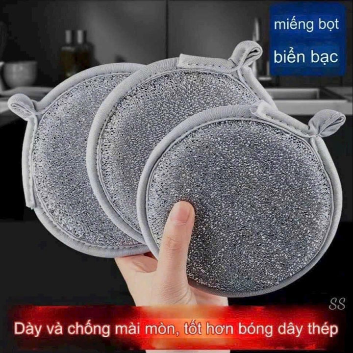 Combo 3 Miếng Bọt Biển Bạc Rửa Bát Rửa Nồi