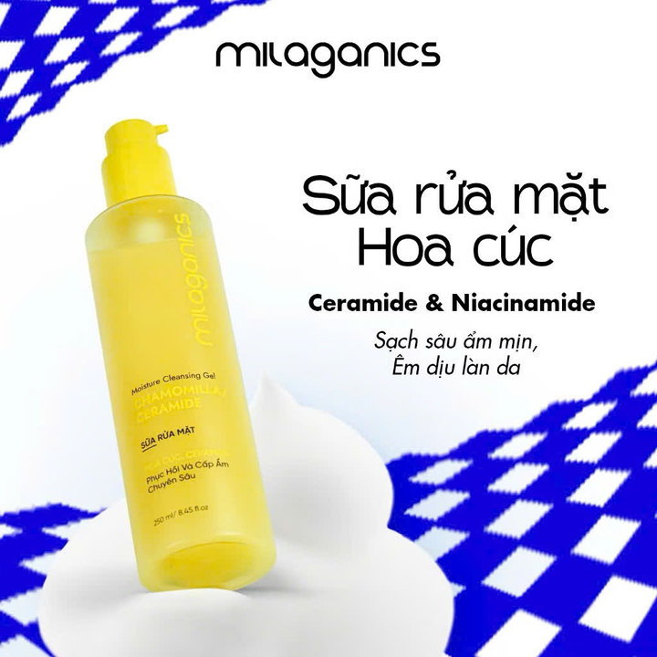 Sữa Rửa Mặt Hoa Cúc Làm Sạch Dịu Nhẹ Cho Da Dầu Mụn 250ml-milaganics