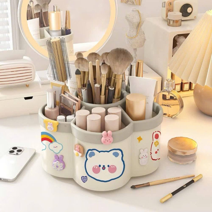 Khay Đựng Bút Để Bàn Size To Nhiều Ngăn Xoay 360 Độ