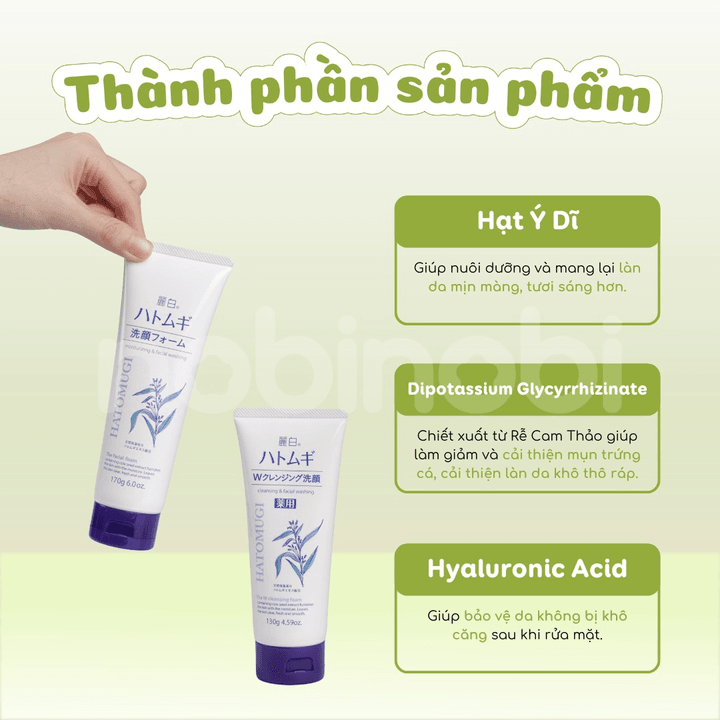 Alternative view of (chính Hãng) Combo 3 Sữa Rửa Mặt Reihaku Hatomugi Làm Sạch Sâu, Làm Sáng Mịn Và Ngừa Mụn