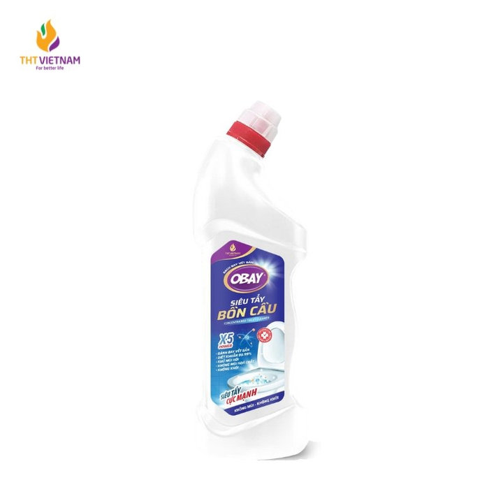 Nước Tẩy Bồn Cầu Và Vệ Sinh Nhà Tắm Không Mùi, Không Khói Obay - Chai 900ml