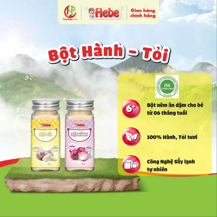 Alternative view of [có Quà]bột Hành - Bột Tỏi - Bột Nêm Hebe Nguyên Chất Sấy Lạnh Tự Nhiên 60g