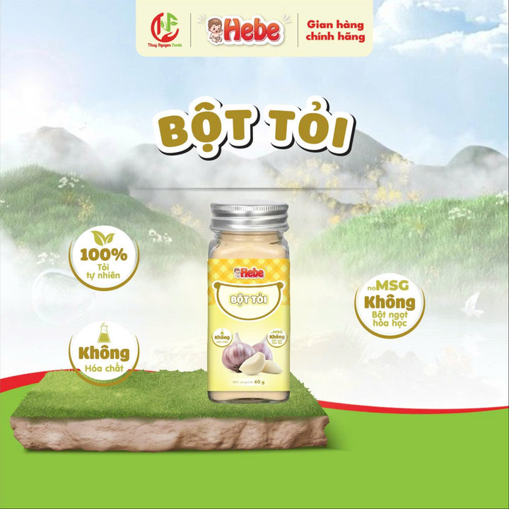 [có Quà]bột Hành - Bột Tỏi - Bột Nêm Hebe Nguyên Chất Sấy Lạnh Tự Nhiên 60g