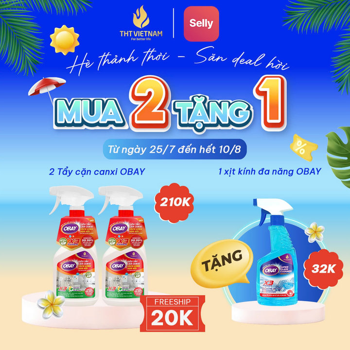 Siêu Tẩy Cặn Canxi Vách Kính, Sen Vòi Obay 450ml