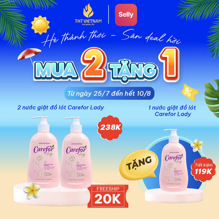 Nước Giặt Đồ Lót Chuyên Dụng Carefor Lady Chai 300ml