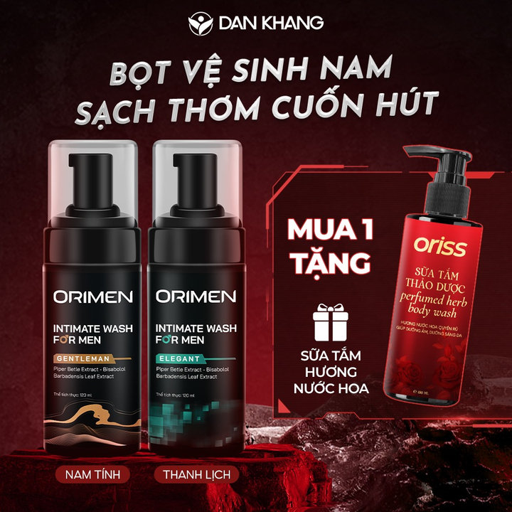 Dung Dịch Vệ Sinh Nam Dạng Bọt Cao Cấp Hương Nước Hoa Oriss 120ml Giúp Làm Sạch - Khử Mùi - Ngăn Ngừa Vi Khuẩn Nấm Ngứa