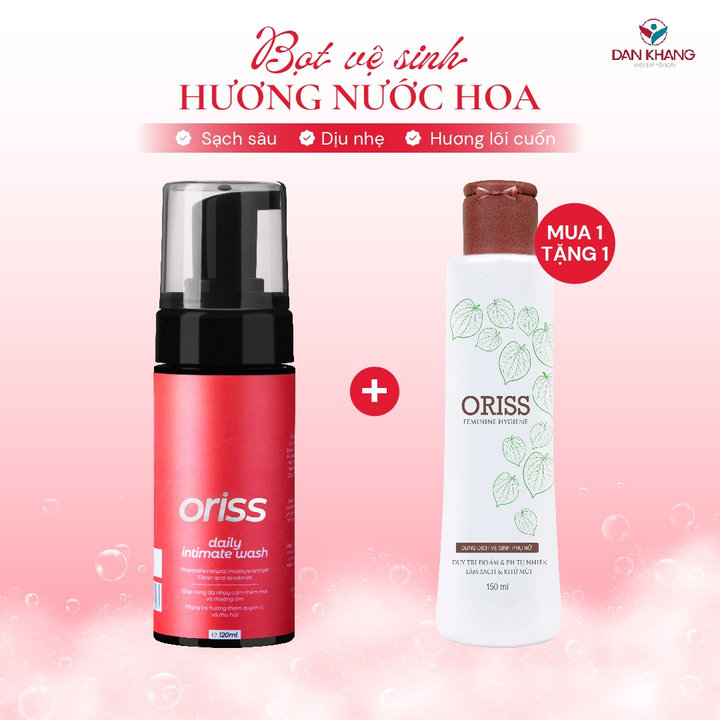 Bọt Vệ Sinh Nữ Oriss Daily Intimate Wash Chiết Xuất Trầu Không Và Lô Hội 120ml
