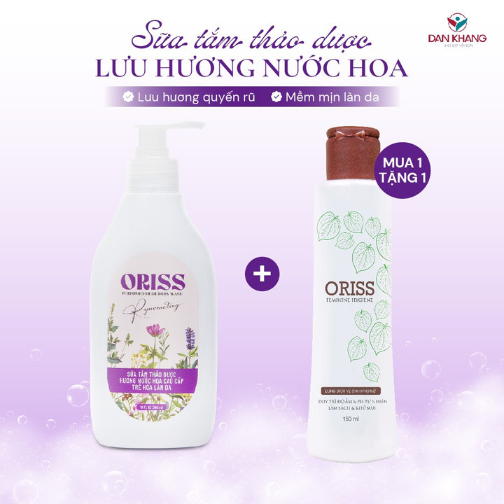 Sữa Tắm Thảo Dược Oriss Hương Nước Hoa Cao Cấp Dưỡng Da Ẩm Mịn 3ooml