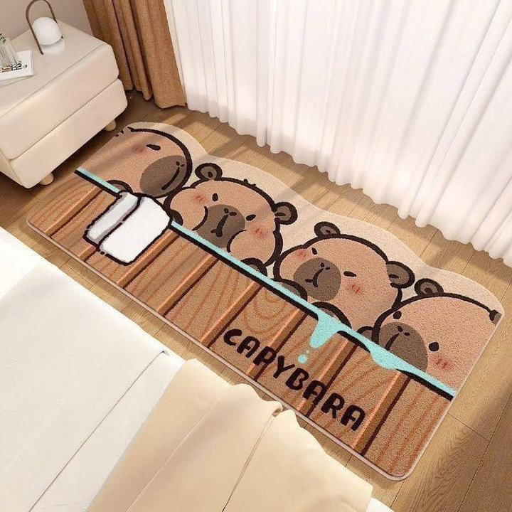 Thảm Chân Phòng Ngủ Capybara Cao Cấp Lông Mềm Mại