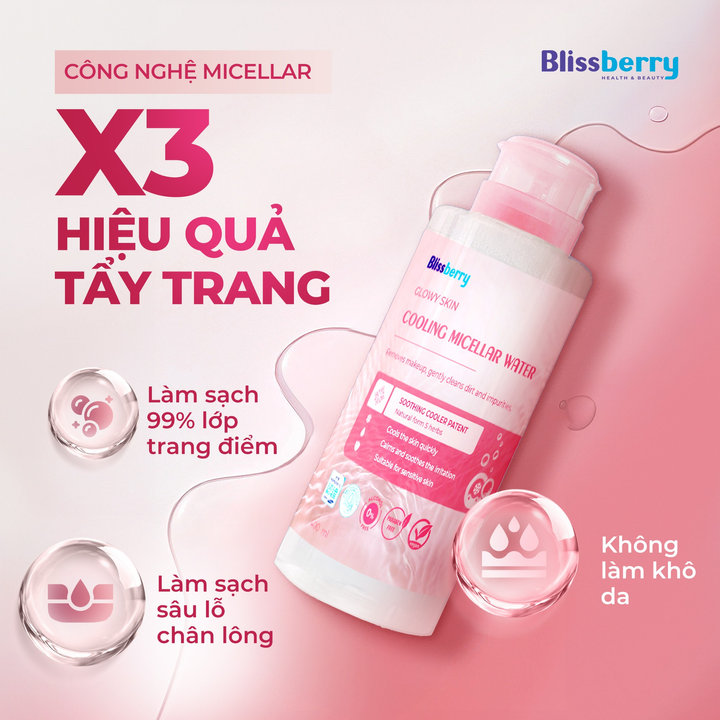 Nước Tẩy Trang Sạch Sâu, Dịu Nhẹ Blissberry 200ml