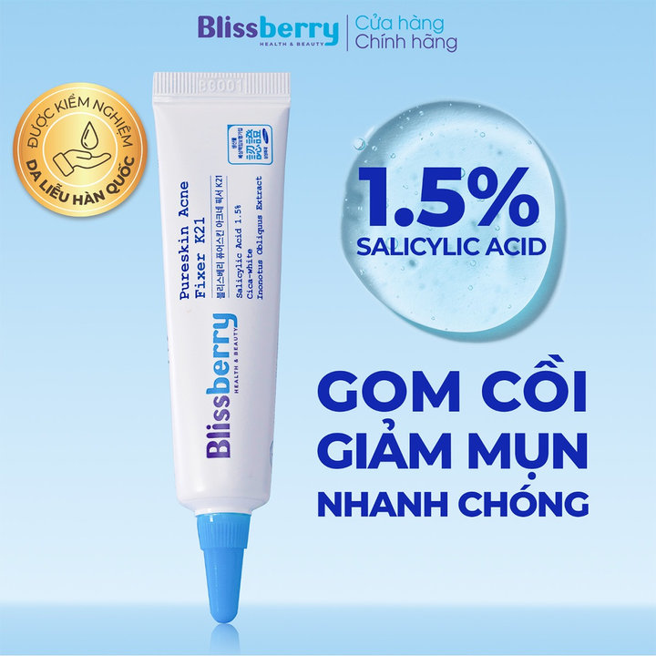 Gel Giảm Mụn Sưng Viêm, Mờ Thâm Blissberry 15ml