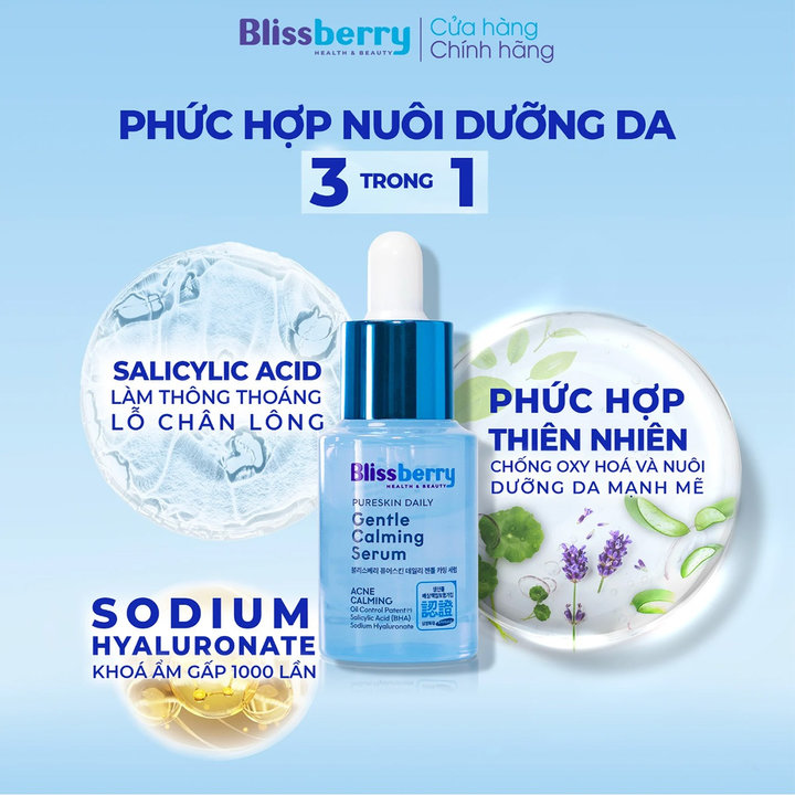 Serum Bha Cấp Ẩm, Kiềm Dầu Blissberry 15ml