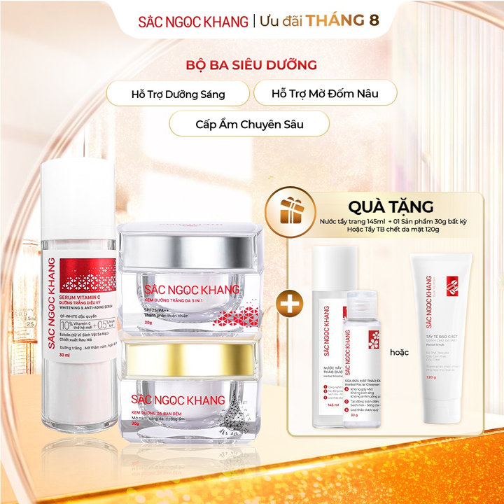 Combo Kem Ngày 30g + Kem Đêm 30g + Serum Vitamin C 30ml