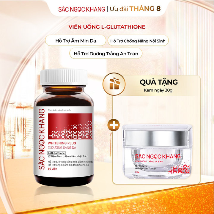 Viên Uống Dưỡng Trắng Vượt Trội Whitening Plus [hộp 60 Viên] - Sắc Ngọc Khang