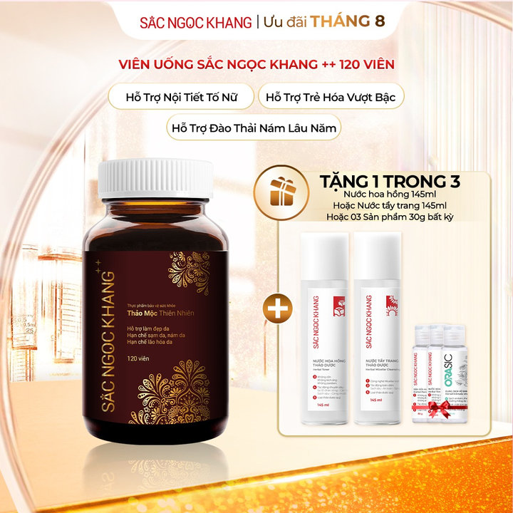Sắc Ngọc Khang++ 120 Viên - Liệu Trình 1 Tháng - Đẹp Da Mờ Nám, Chống Lão Hoá