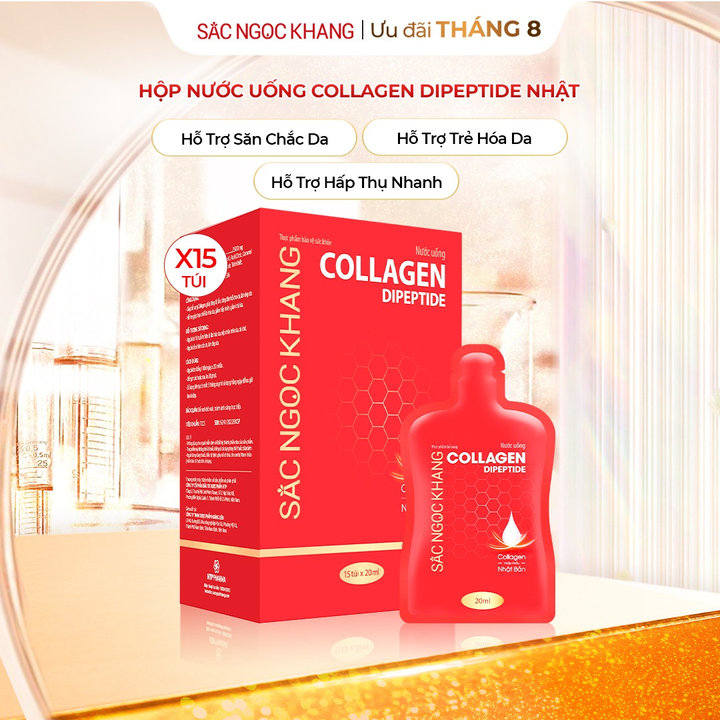 Nước Uống Collagen Dipeptide - Hộp 15 Túi - Sắc Ngọc Khang