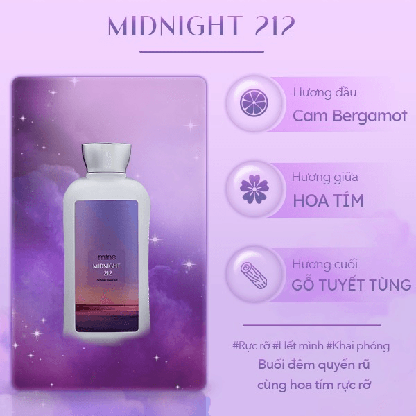 Sữa Tắm Dưỡng Ẩm Nước Hoa Mine Midnight 212 470g