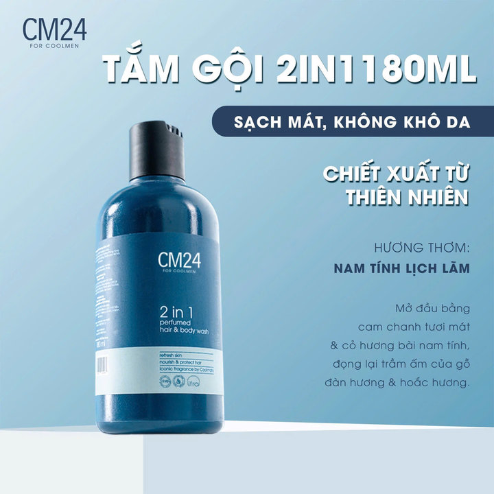 Tắm Gội Nam 2in1 Hương Nước Hoa Cm24 180ml