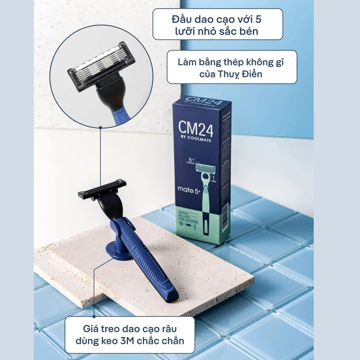 Bộ Dao Cạo Râu Cm24 5 Lưỡi Kèm Móc Treo