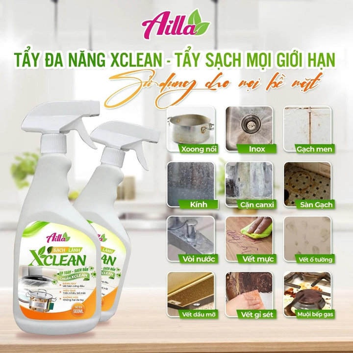 Alternative view of [mua 1 Tặng 2] Tẩy Đa Năng Xclean 500ml Vệ Sinh Sạch Dầu Mỡ, Xử Lý Cặn Canxi An Toàn Sạch Bụi Bẩn Trên Thiết Bị Nhà Bếp