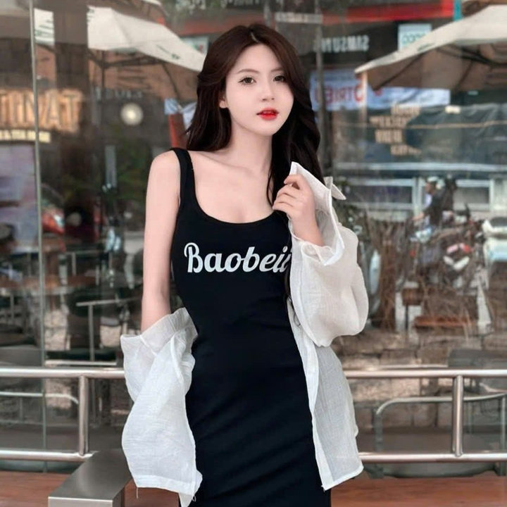 Alternative view of Set Đầm Tăm Lạnh Dài Xòe Mix Áo Khoác Tơ Tb100bd