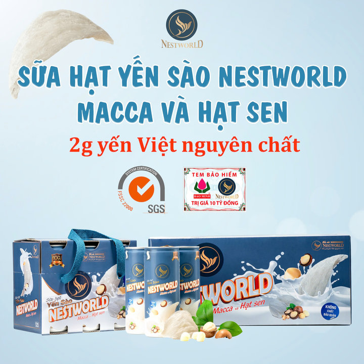 Alternative view of [thùng 24 Lon] Sữa Hạt Yến Sào Nestworld Macca Và Hạt Sen