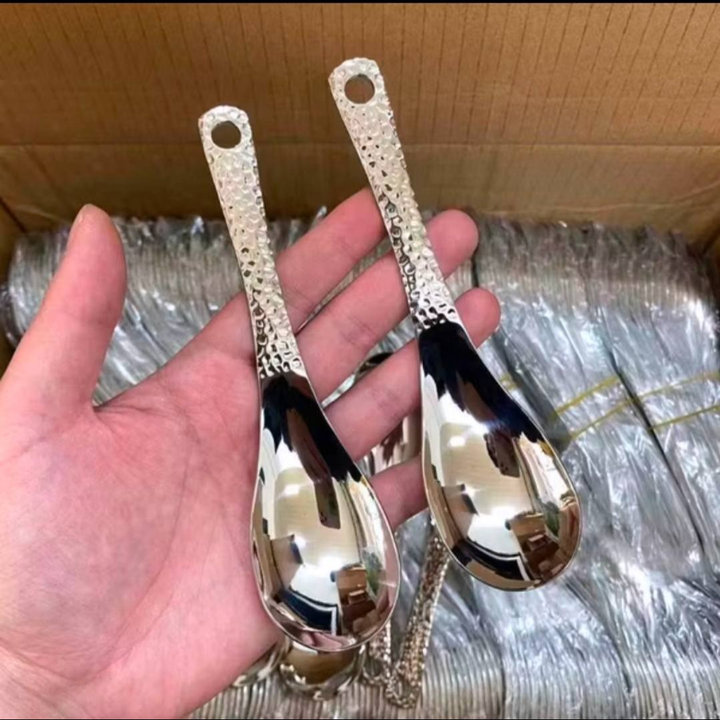 Combo 10 Thìa Phở Inox 304 Sâu Lòng Bền Đẹp
