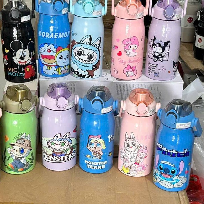 Bình Đựng Nước Giữ Nhiệt, Có Quai Xách, Có Ống Mút, Tiện Lợi 500ml