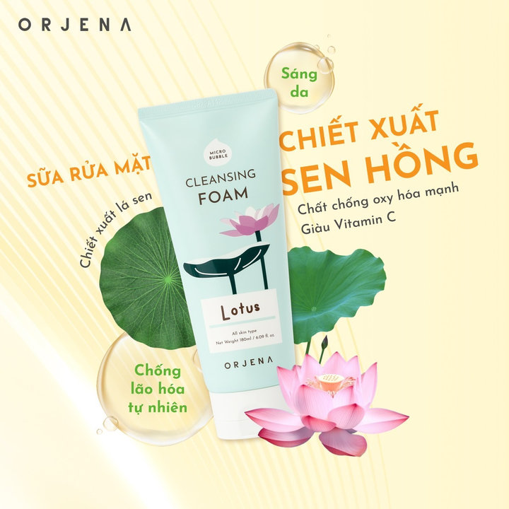 Alternative view of Set 2 Sản Phẩm Sạch Da Orjena Sữa Rửa Mặt 180ml + Nước Tẩy Trang 300ml