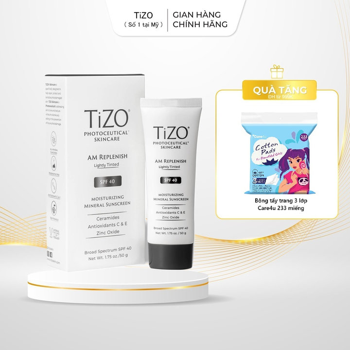 Kem Chống Nắng Khoáng Chất Dưỡng Ẩm Có Màu Spf40 50g Tizo Photoceutical Skincare