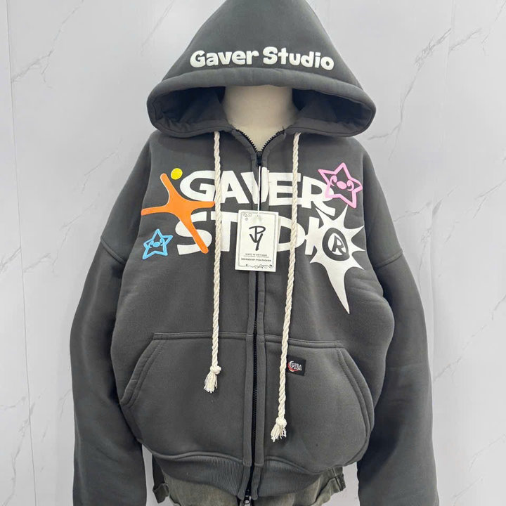 Áo Khoác Hoodie Nỉ Xk Nam Nữ Có Túi Trong In Nổi Chữ Gaver Studio - Htm Fashion