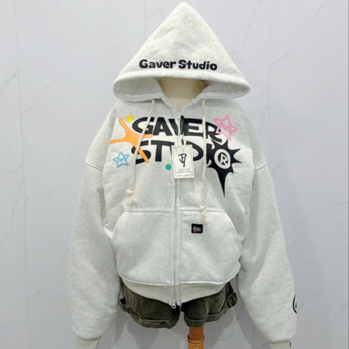 Alternative view of Áo Khoác Hoodie Nỉ Xk Nam Nữ Có Túi Trong In Nổi Chữ Gaver Studio - Htm Fashion