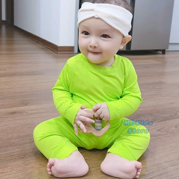Alternative view of Bộ Quần Áo Thun Lạnh Tay Dài Quần Dài Mdkids Cho Bé Trai Và Bé Gái 5-20kg.