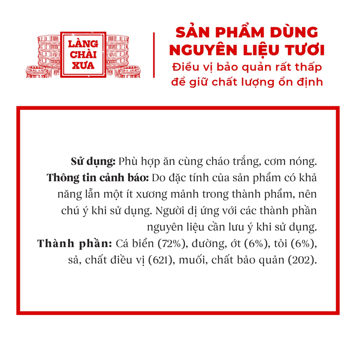 Alternative view of [hủ 70g] Cá Giã Tỏi Ớt Làng Chài Xưa Loại Đặc Biệt Ăn Liền, Chuẩn Vị Xưa Đậm Đà Ăn Kèm Cơm Nóng Cháo Trắng Rất Ngon