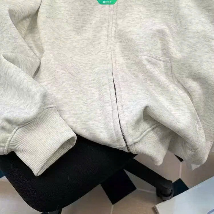Alternative view of Áo Hoodie Zip Nỉ Bông Form Rộng Unisex In Chữ Thirt Month Mèo Kitty