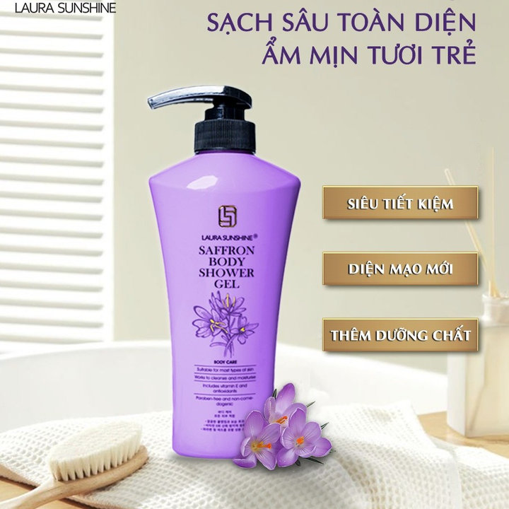 Laura Sunshine - Sữa Tắm Nhuỵ Hoa Nghệ Tây Saffron Body Shower 500ml