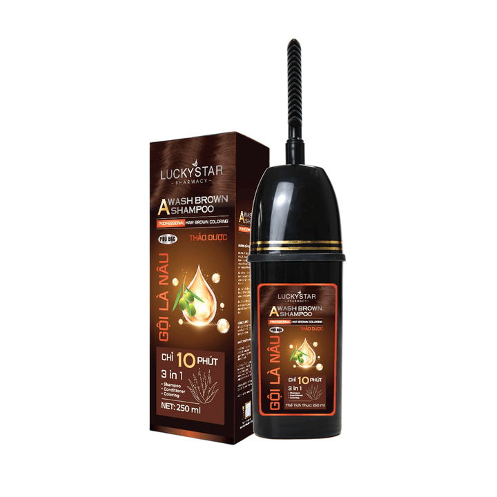 Alternative view of Gội Là Nâu Phủ Bạc Thảo Dược Cao Cấp Kèm Lược 250ml - Lucky Star
