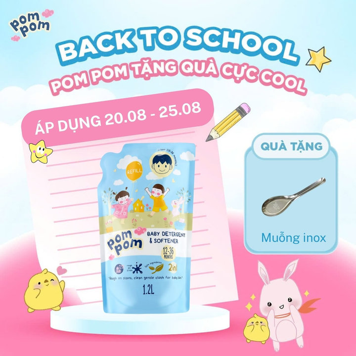 [giá Dùng Thử Túi 600ml] Gel Giặt Xả 2in1"lành" Cho Cả Nhà Pompom Active Sạch Sâu Vết Bẩn - Dưỡng Mới Vải - Lưu Hương Tích Hợp Kháng Khuẩn An Toàn Cho Đồ Lót